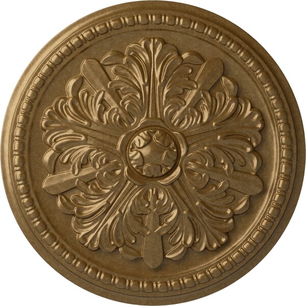 Ekena Millwork Swindon Ceiling Medallion (Fits Canopies up to 2 7/8"), Hand-Painted Pale Gold, 16 7/8"OD x 1 1/2"P CM16SWPAS - main